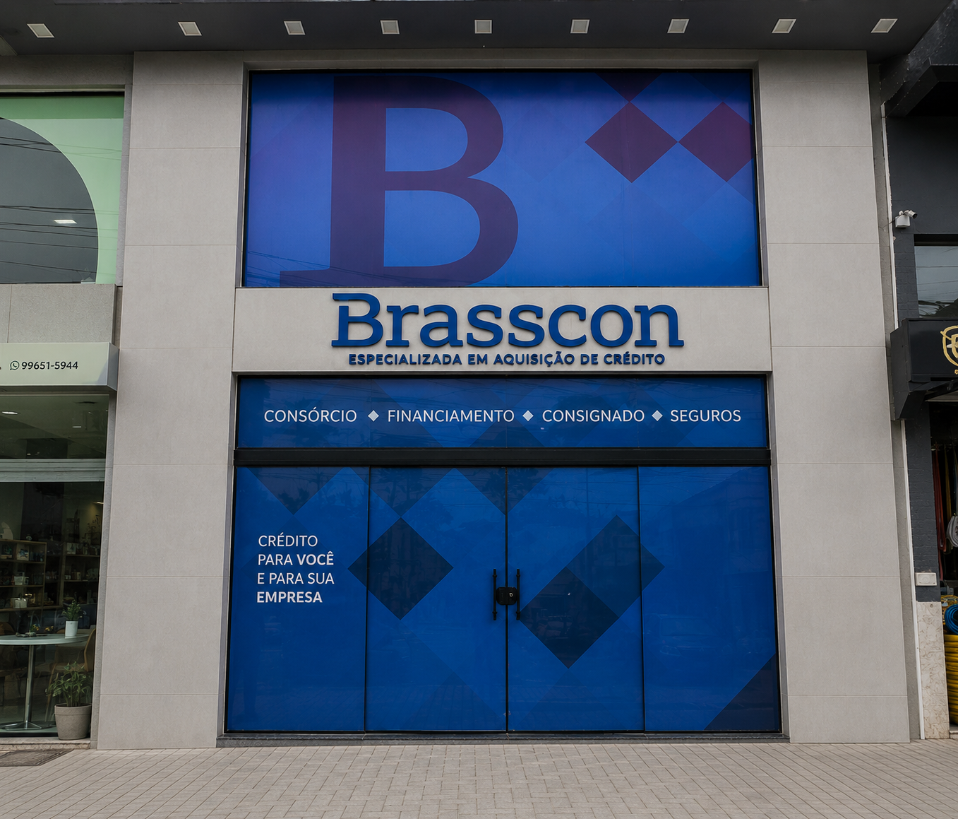 Fachada do escritório da Brasscon Finance em Campos dos Goytacazes